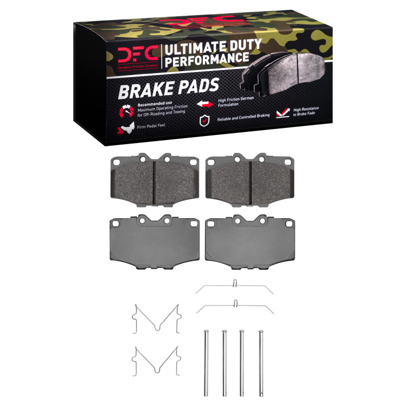 Picture of DFC 76-89 Toyota Land Cruiser Front Ultimate Duty Performance Brake Pads and Hardware Kit