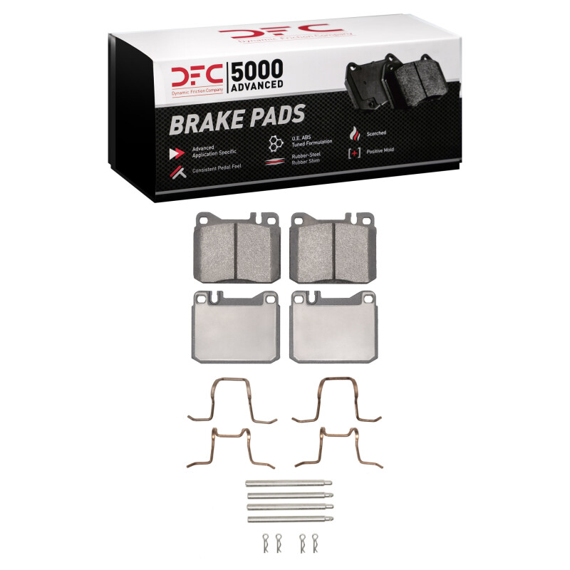 Picture of DFC 79-85 Mercedes-Benz 380SE Front 5000 Advanced Low Metallic Brake Pads and Hardware Kit
