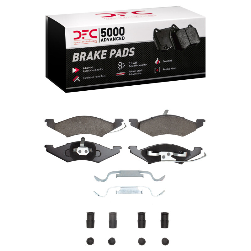 Picture of DFC 83-83 Mercury Lynx Front 5000 Advanced Semi Metallic Brake Pads and Hardware Kit