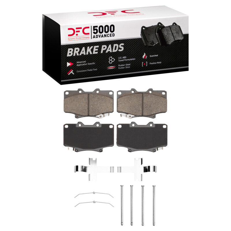 Picture of DFC 93-97 Lexus LX450 Front 5000 Advanced Semi Metallic Brake Pads and Hardware Kit