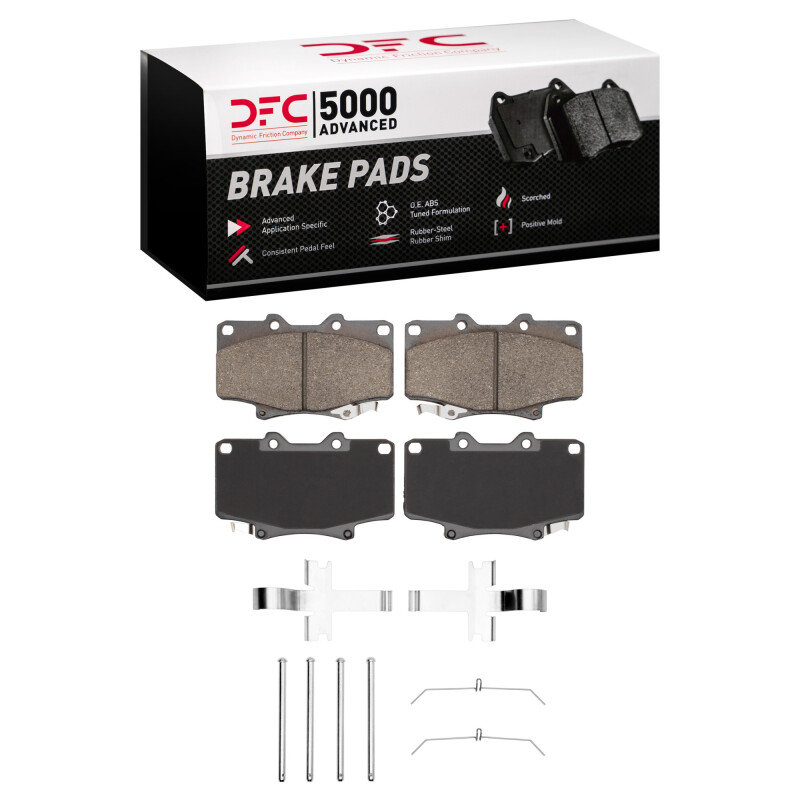 Picture of DFC 90-92 Toyota Land Cruiser Front 5000 Advanced Semi Metallic Brake Pads and Hardware Kit