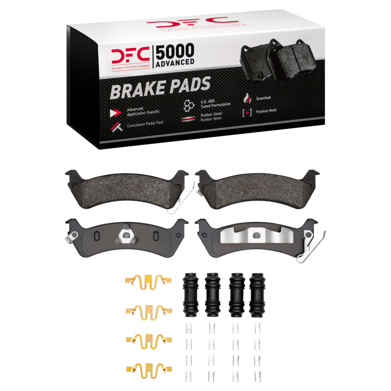 Picture of DFC 93-94 Jeep Grand Cherokee Rear 5000 Advanced Semi Metallic Brake Pads and Hardware Kit