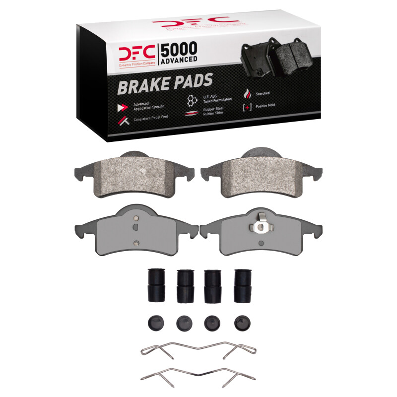 Picture of DFC 99-04 Jeep Grand Cherokee Rear 5000 Advanced Semi Metallic Brake Pads and Hardware Kit