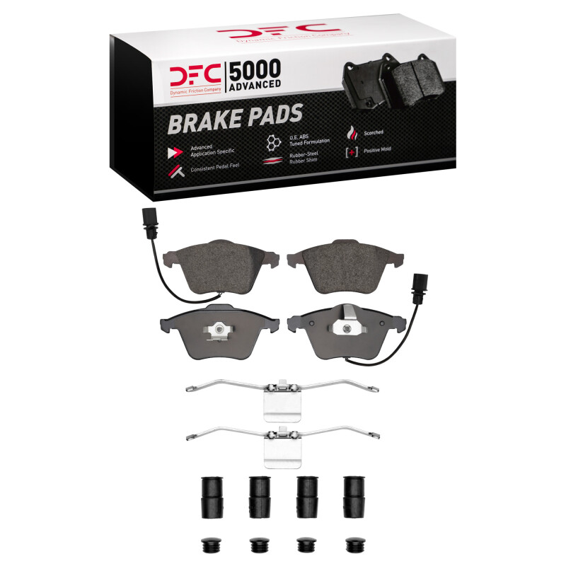 Picture of DFC 00-09 Audi A4 Quattro Front 5000 Advanced Low Metallic Brake Pads and Hardware Kit