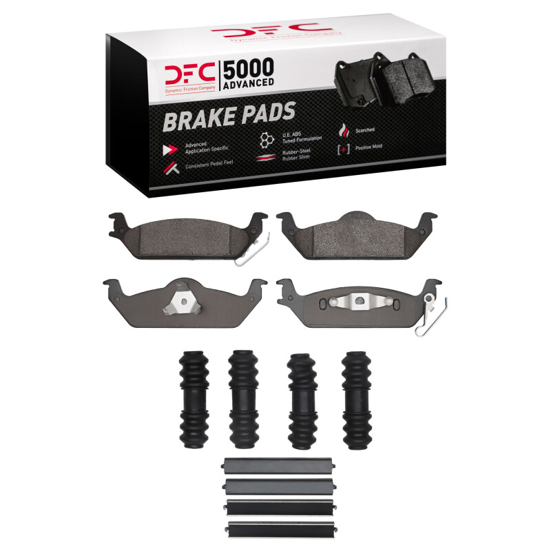 Picture of DFC 03-04 Dodge Dakota 4WD Rear 5000 Advanced Semi Metallic Brake Pads and Hardware Kit