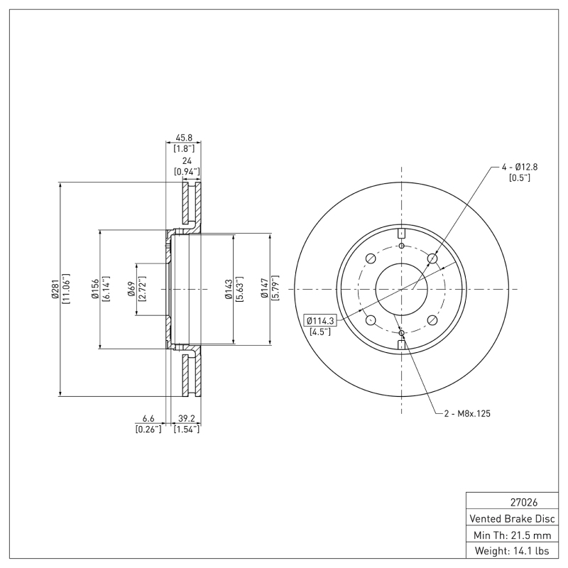 Picture of DFC 00-04 Volvo S40/V40 Front Brake Rotor