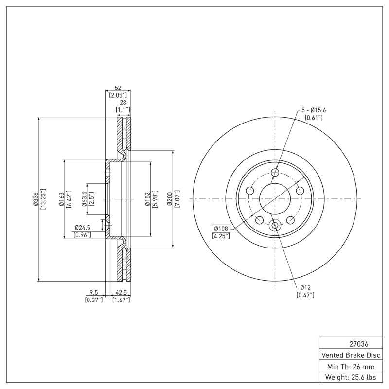 Picture of DFC 07-16 Volvo S80/S60 Front Brake Rotor