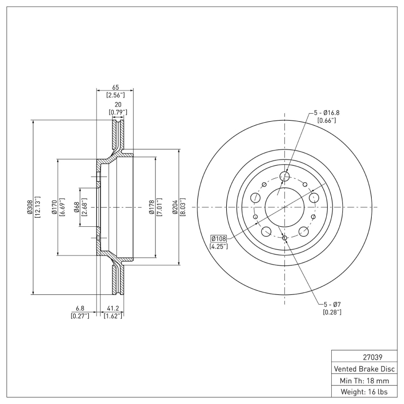Picture of DFC 03-14 Volvo XC90 Rear Brake Rotor