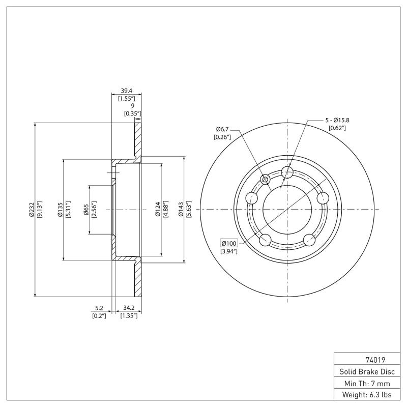 Picture of DFC 98-24 Audi TT Rear Brake Rotor