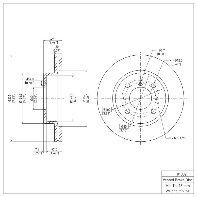 Picture of DFC 95-02 Suzuki Esteem Front Brake Rotor