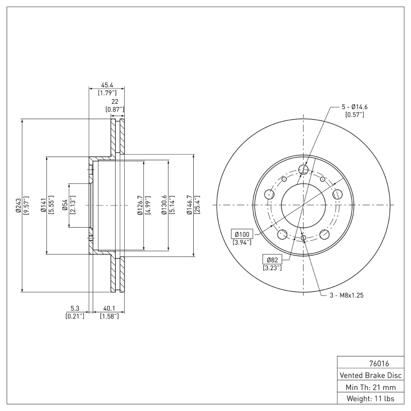Picture of DFC 83-86 Toyota Camry Front Brake Rotor