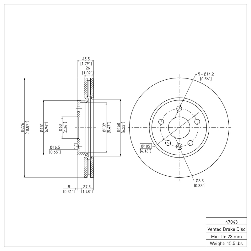 Picture of DFC 11-23 Chevrolet Sonic (USA/Canada) Front Brake Rotor