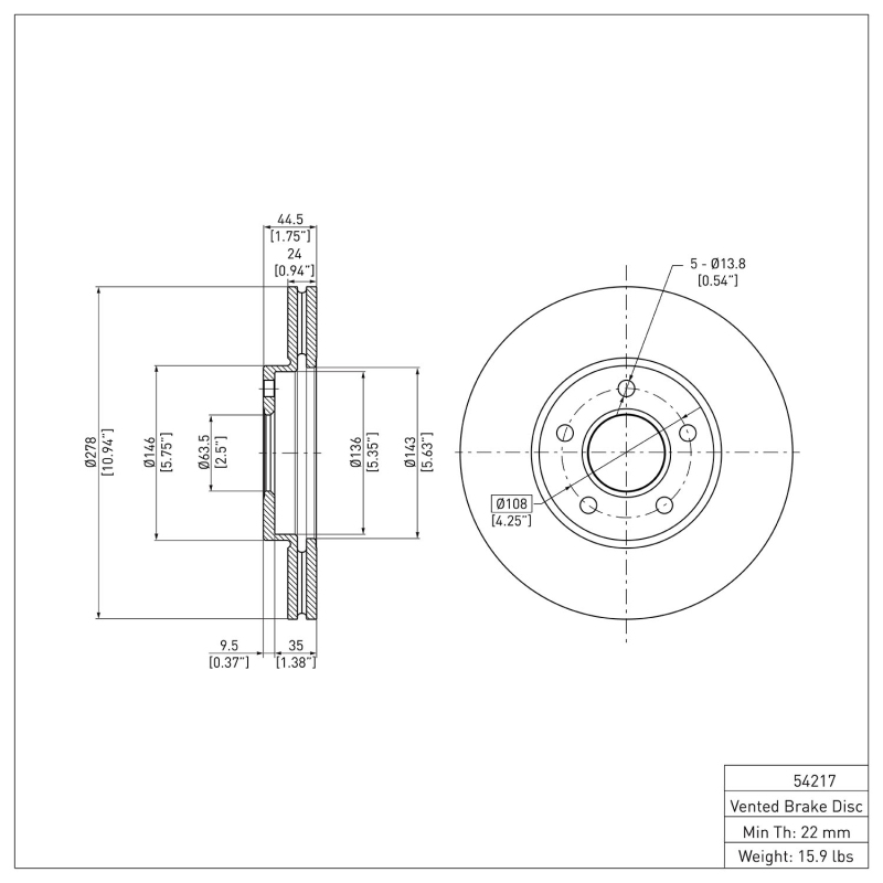 Picture of DFC 10-13 Ford Transit Connect Front Brake Rotor