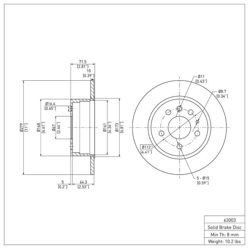 Picture of DFC 61-91 Mercedes-Benz 500SEC Rear Brake Rotor