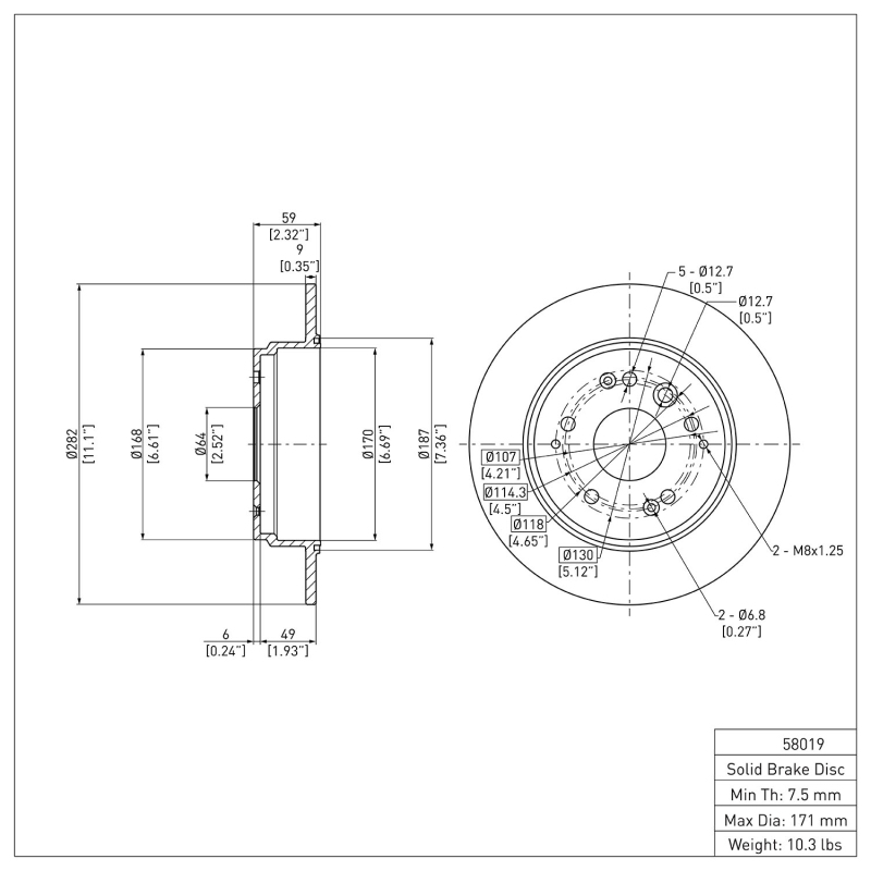 Picture of DFC 99-11 Acura TL Rear Brake Rotor