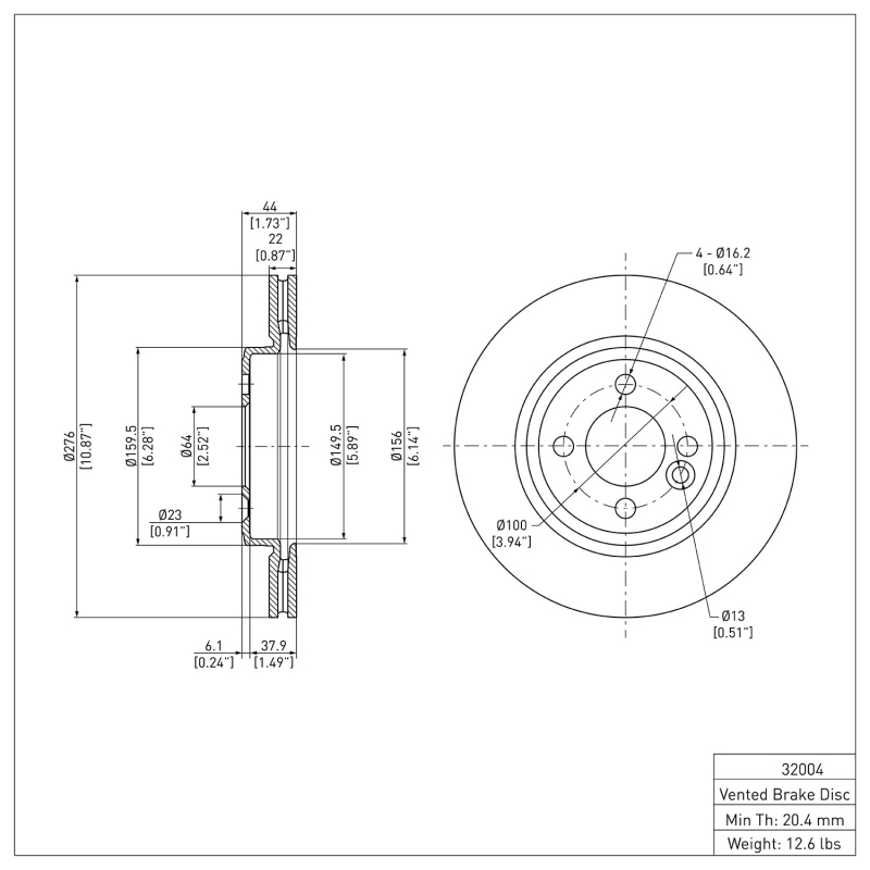 Picture of DFC 02-08 Mini Cooper (Excl Clubman) Front Brake Rotor
