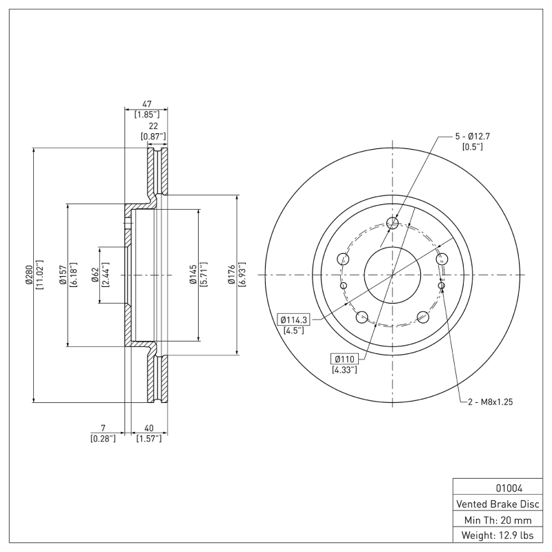 Picture of DFC 07-19 Suzuki SX4 Front Brake Rotor