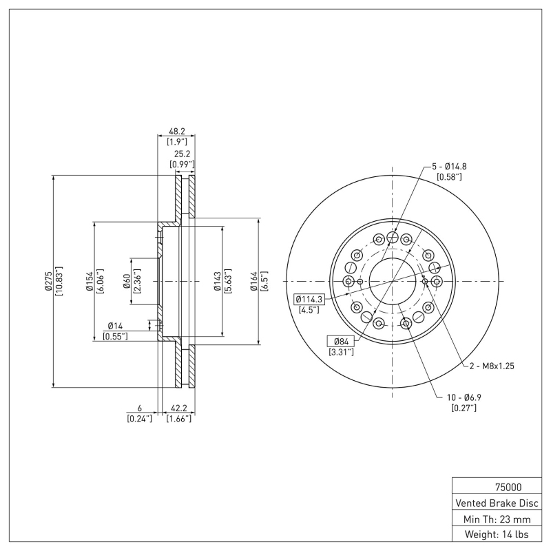 Picture of DFC 90-90 Lexus LS400 Front Brake Rotor
