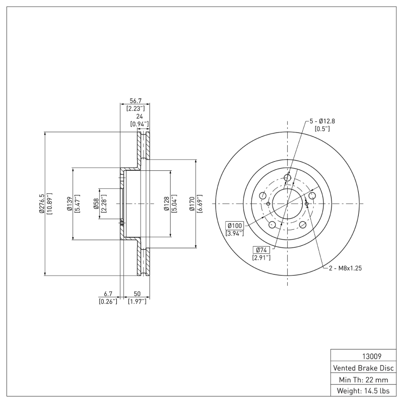 Picture of DFC 90-16 Saab 9-2X Front Brake Rotor