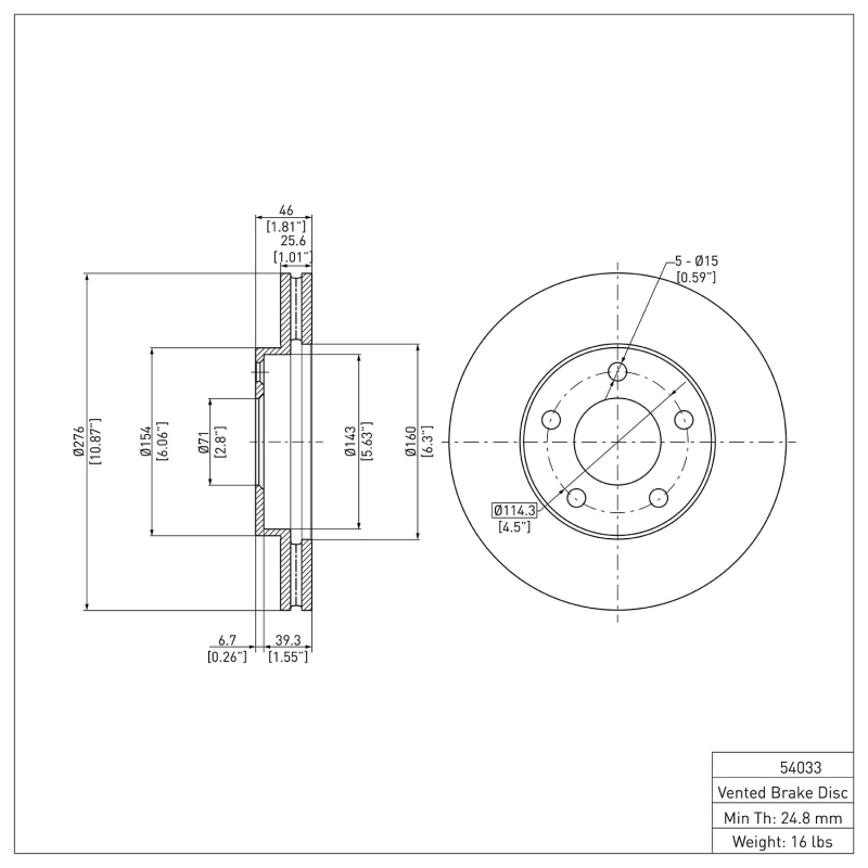 Picture of DFC 94-04 Ford Mustang Front Brake Rotor