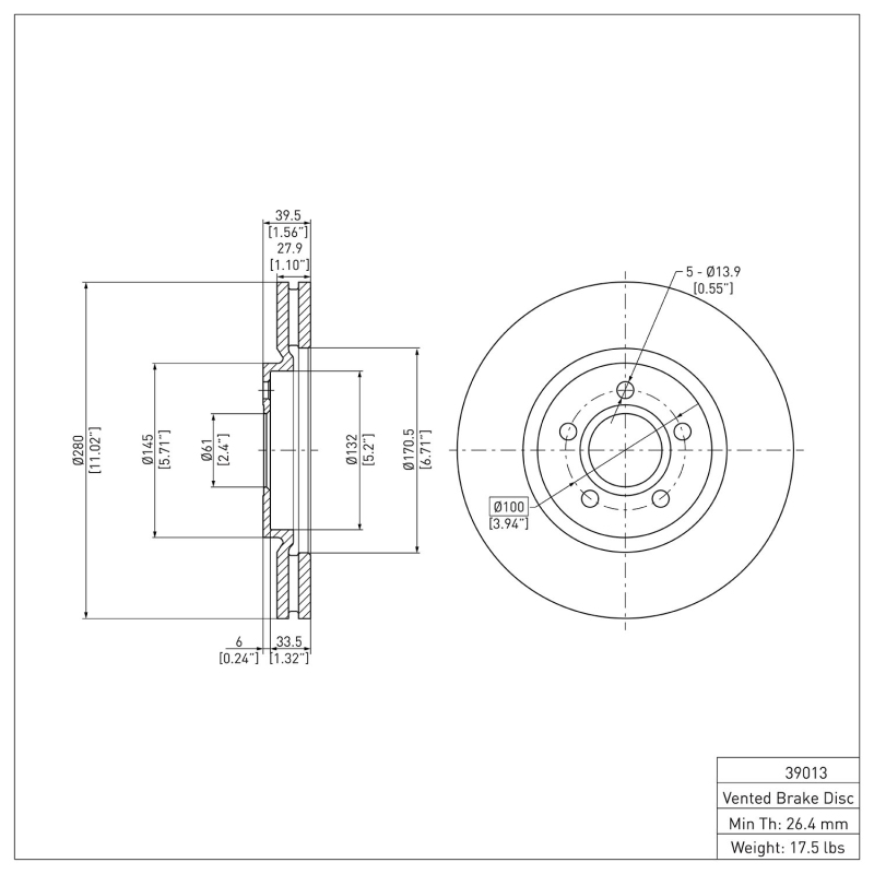 Picture of DFC 03-09 Chrysler PT Cruiser Front Brake Rotor
