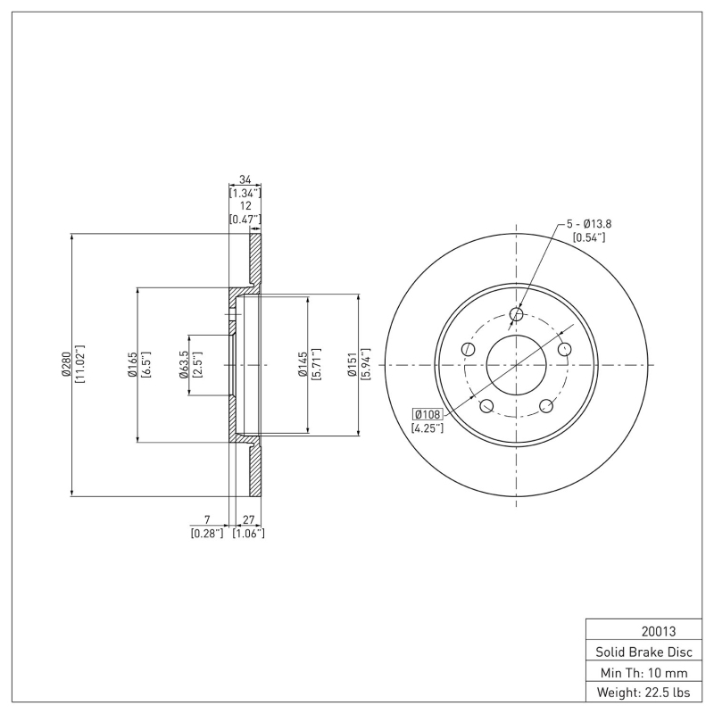 Picture of DFC 01-08 Ford Mondeo (Mexico) Rear Brake Rotor