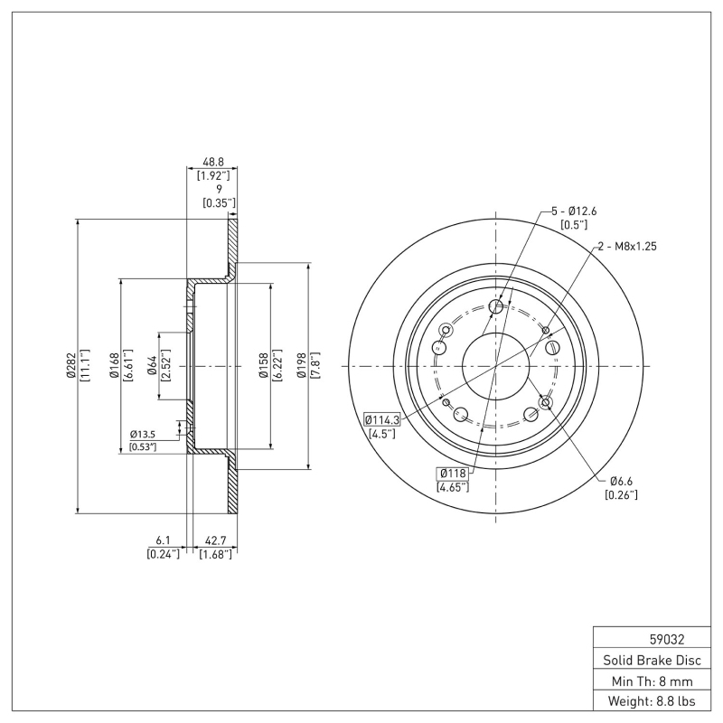 Picture of DFC 05-22 Acura TSX Rear Brake Rotor