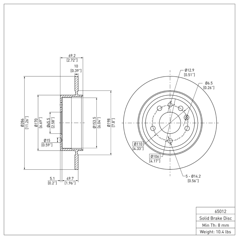 Picture of DFC 99-10 Saab 9-5 Rear Brake Rotor