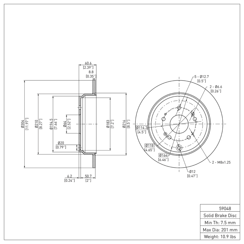 Picture of DFC 05-18 Acura RDX Rear Brake Rotor