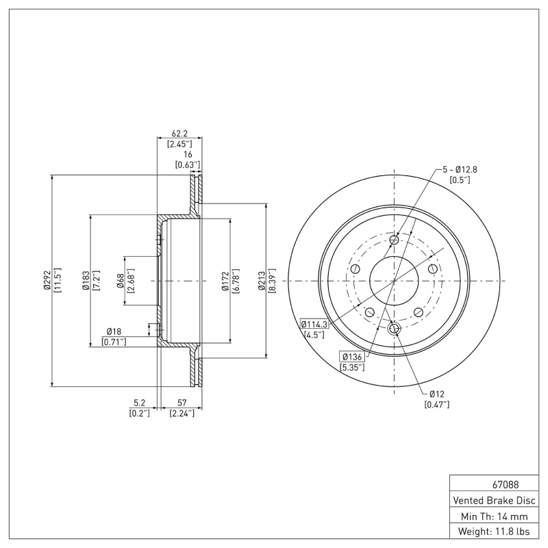 Picture of DFC 02-25 Infiniti G35 Rear Brake Rotor