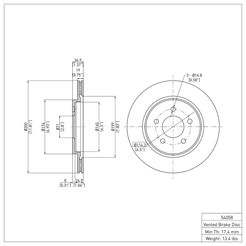 Picture of DFC 05-14 Ford Mustang Rear Brake Rotor
