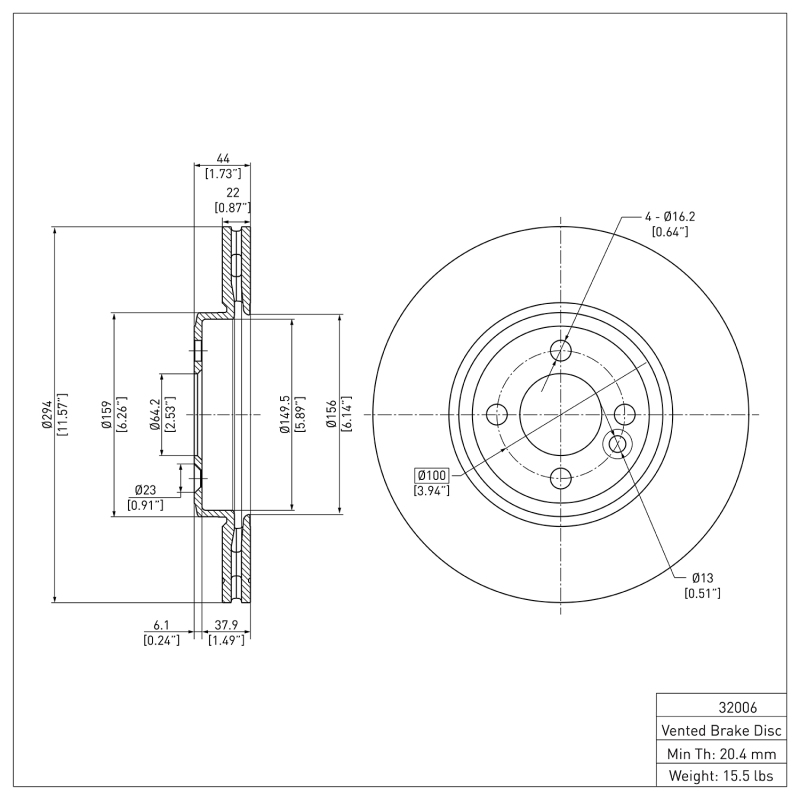 Picture of DFC 07-15 Mini Cooper (Excl Clubman) Front Brake Rotor