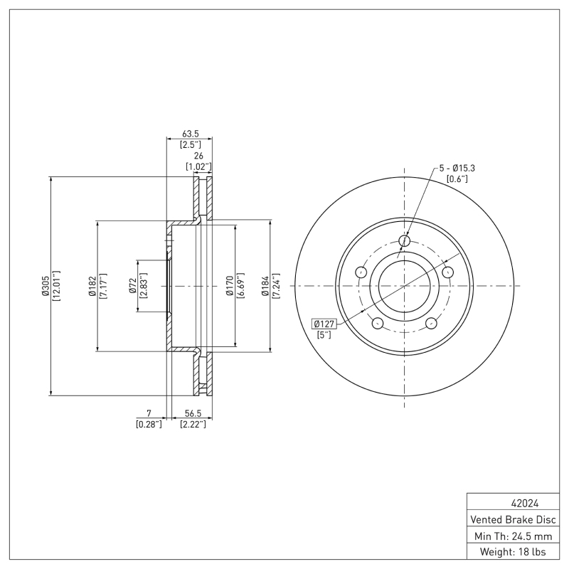 Picture of DFC 99-04 Jeep Grand Cherokee Front Brake Rotor