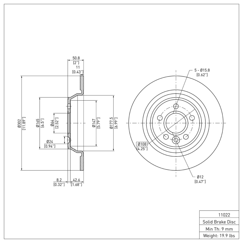 Picture of DFC 09-15 Ford Focus RS (Mexico) Rear Brake Rotor