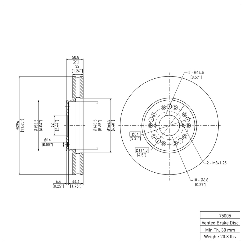 Picture of DFC 92-10 Lexus GS400 Front Brake Rotor