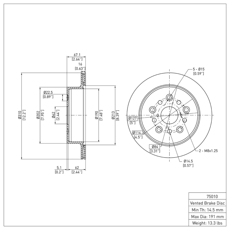 Picture of DFC 01-06 Lexus LS430 Rear Brake Rotor