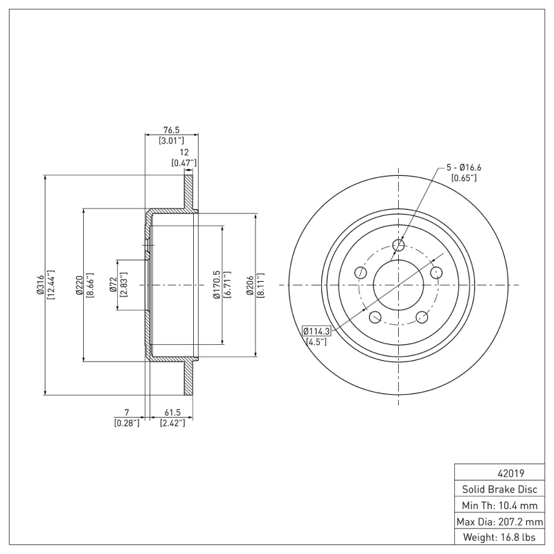 Picture of DFC 07-12 Dodge Nitro Rear Brake Rotor