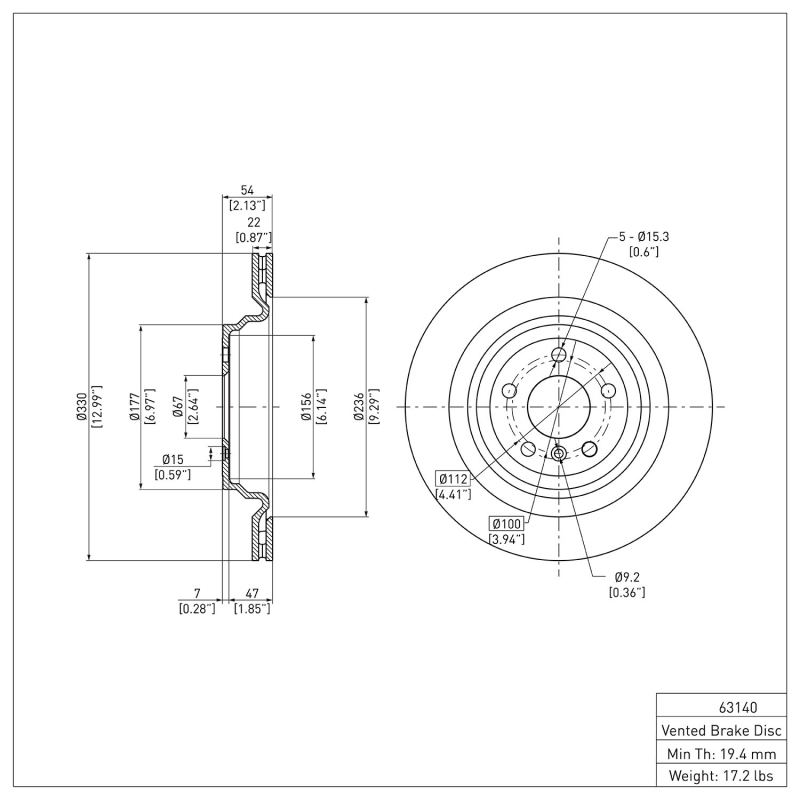 Picture of DFC 12-19 Mercedes-Benz GLE400 Rear Brake Rotor
