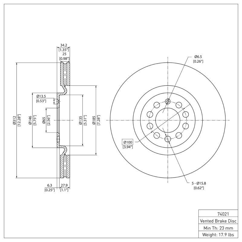 Picture of DFC 00-06 Audi TT Front Brake Rotor