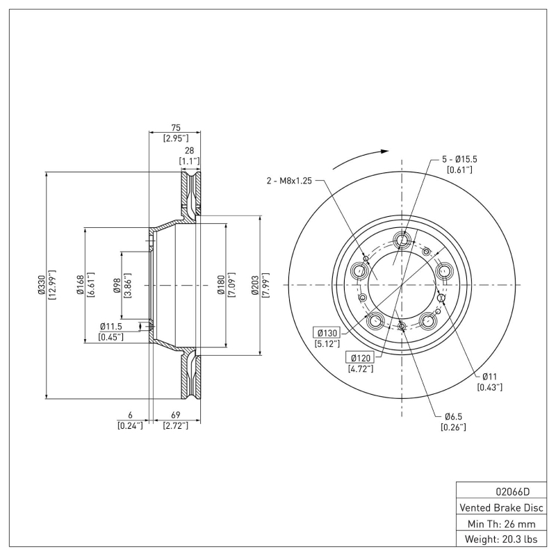 Picture of DFC 17-23 Porsche Panamera Right Rear Brake Rotor