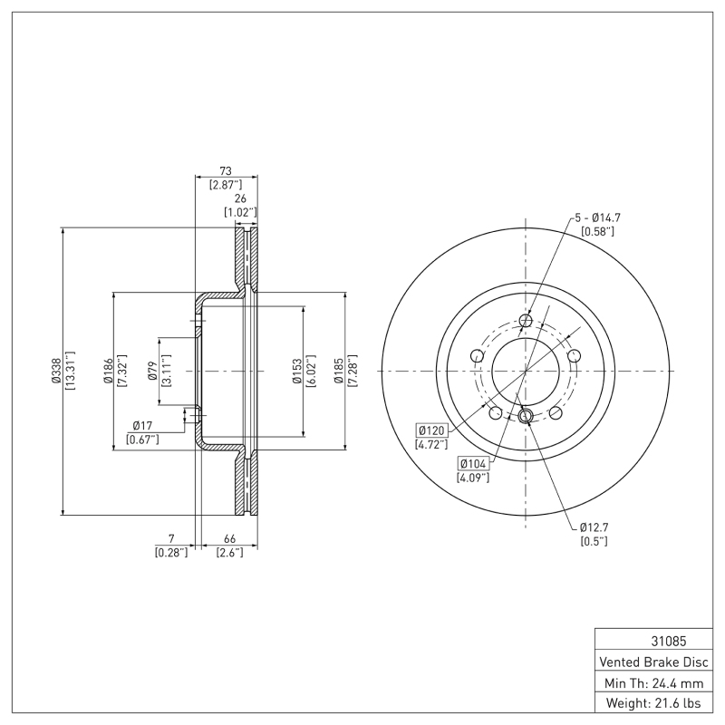 Picture of DFC 06-13 BMW 135IS Front Brake Rotor