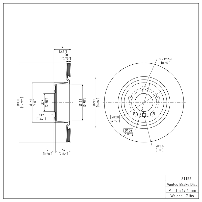Picture of DFC 11-18 BMW X3 Rear Brake Rotor