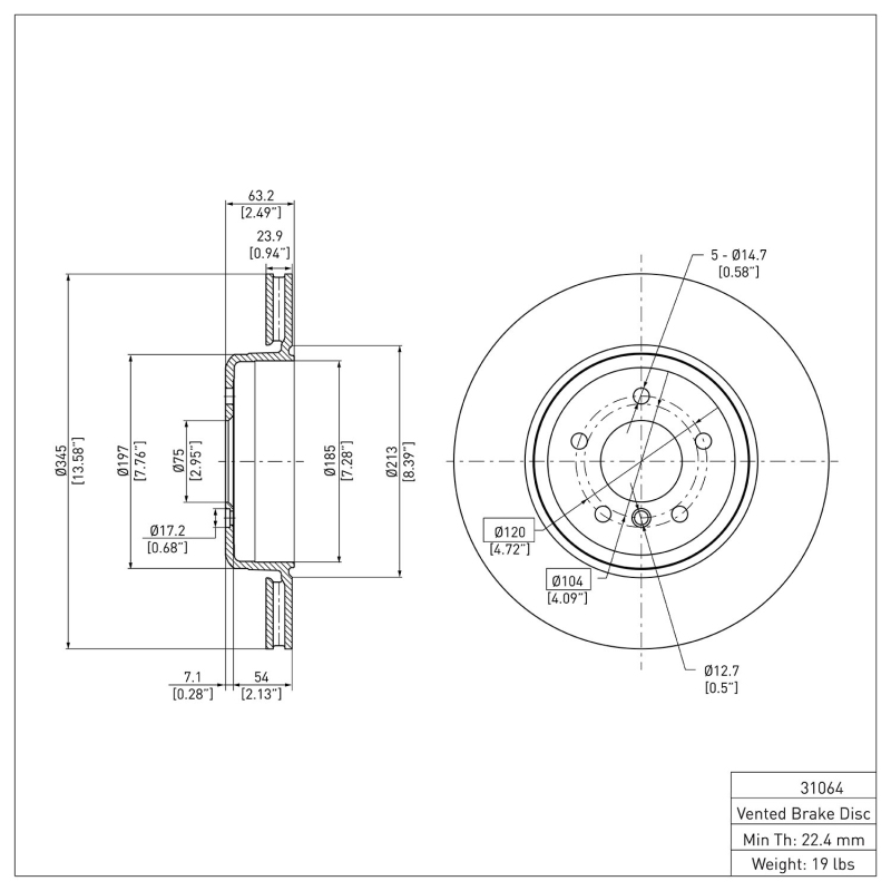 Picture of DFC 04-10 BMW 550i Rear Brake Rotor
