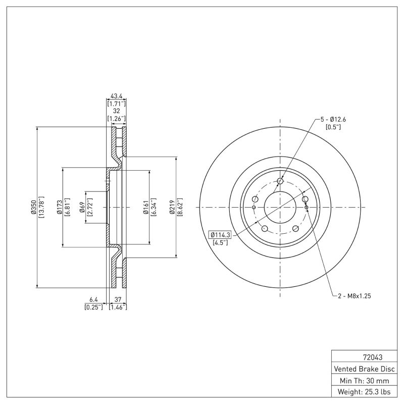 Picture of DFC 08-15 Mitsubishi Lancer Front Brake Rotor