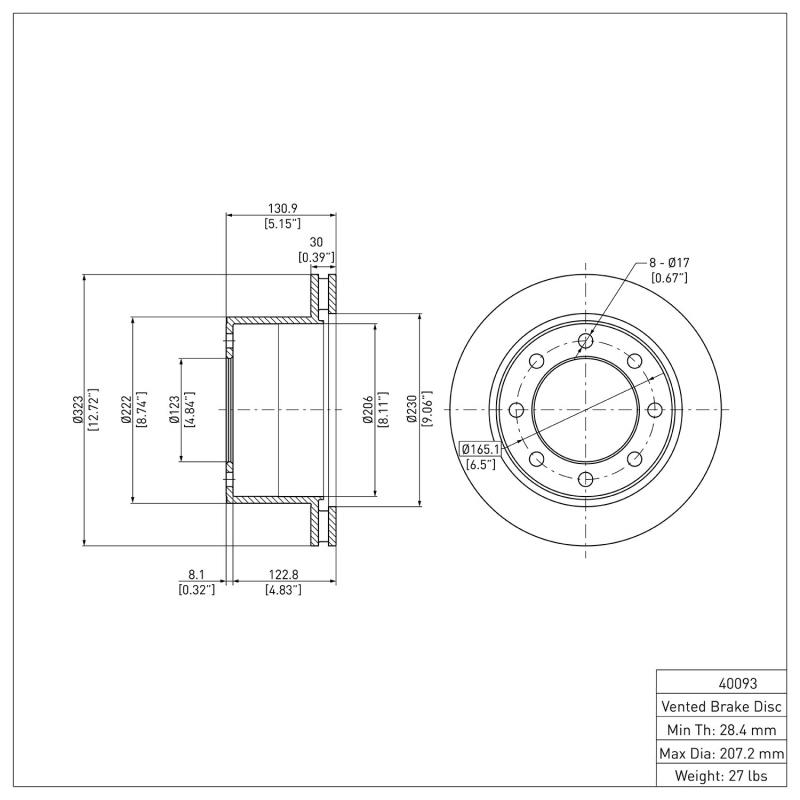 Picture of DFC 00-02 Dodge Ram 3500 Rear Brake Rotor