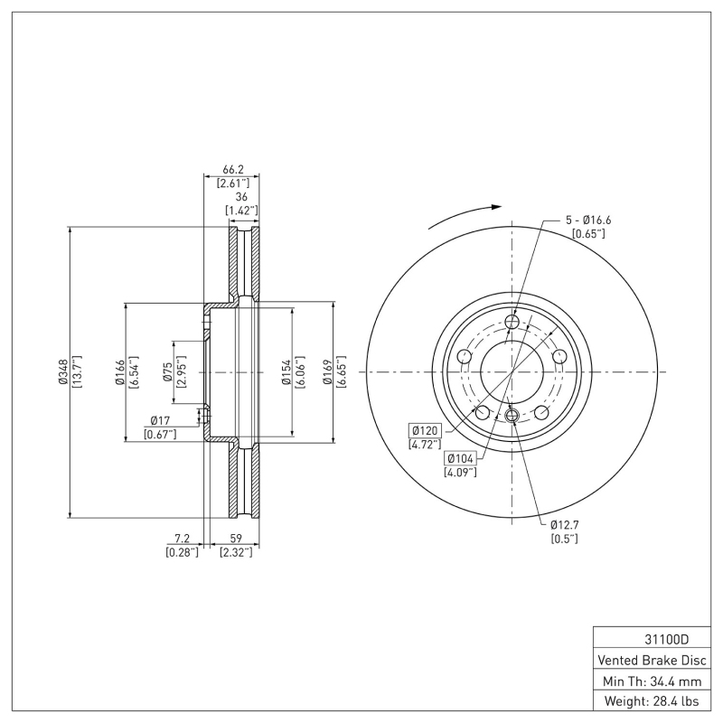 Picture of DFC 10-18 BMW 550i Right Front Brake Rotor