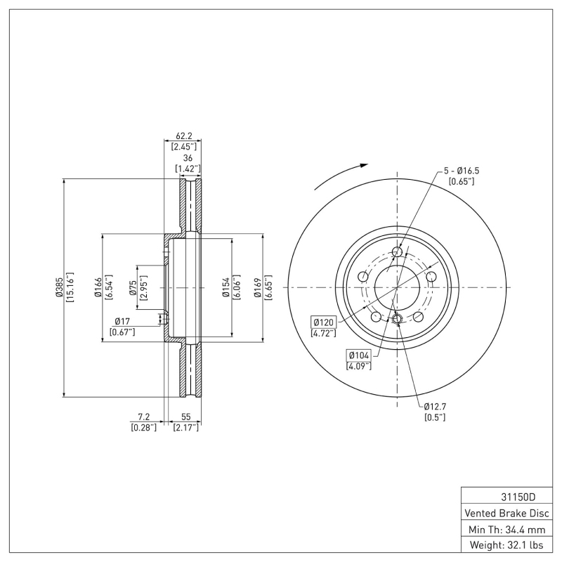 Picture of DFC 10-11 BMW X6 Right Front Brake Rotor