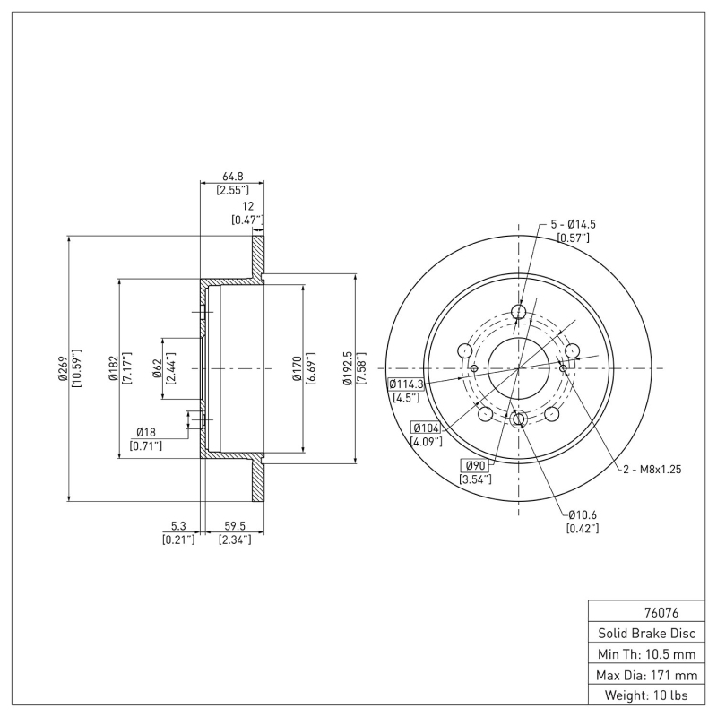Picture of DFC 02-08 Lexus ES300 Rear Brake Rotor