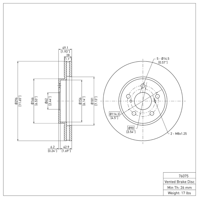 Picture of DFC 02-15 Lexus IS250 Front Brake Rotor