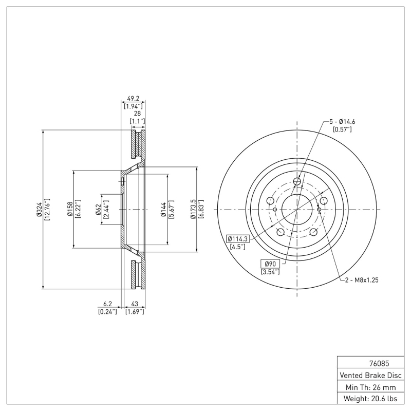 Picture of DFC 09-15 Toyota Venza Front Brake Rotor